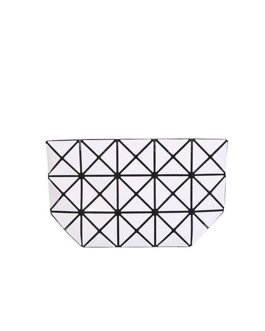 Bao Bao Issey Miyake White Prism Geometric Pattern Clutch Bag