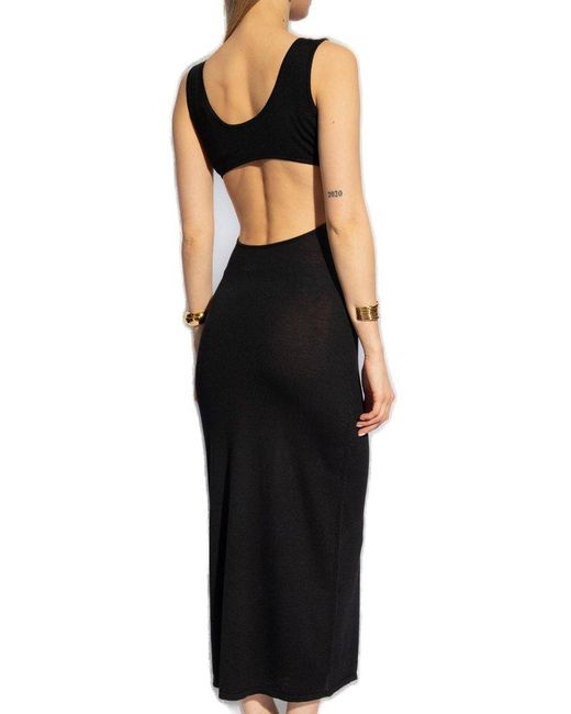 Saint Laurent Black Cut-out Sleeveless Dress