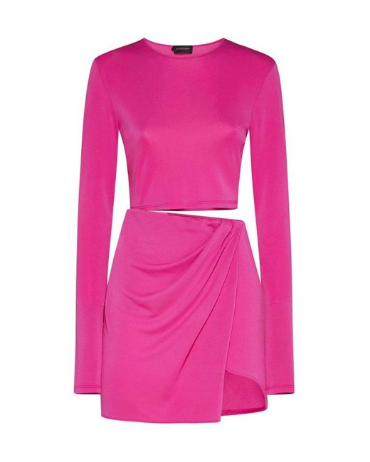 The Andamane Pink Cut-out Long-sleeved Dress