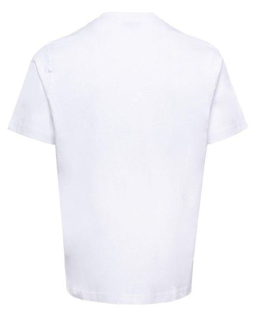 DIESEL White Graphic Printed Crewneck T-shirt for men