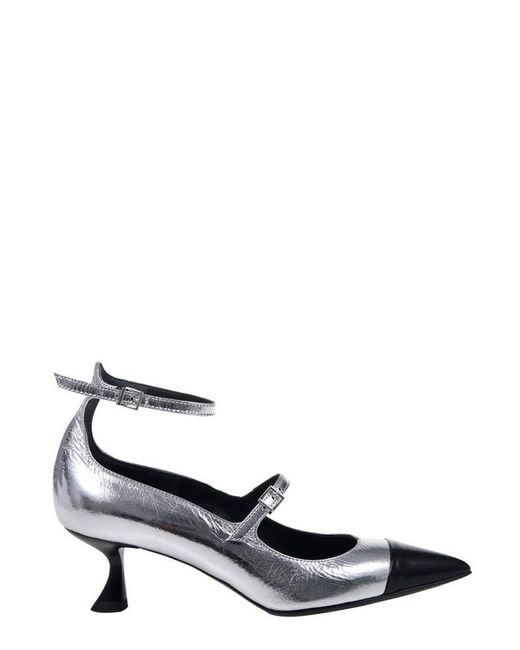 Sergio Levantesi White Cardy5 Strapped Pumps