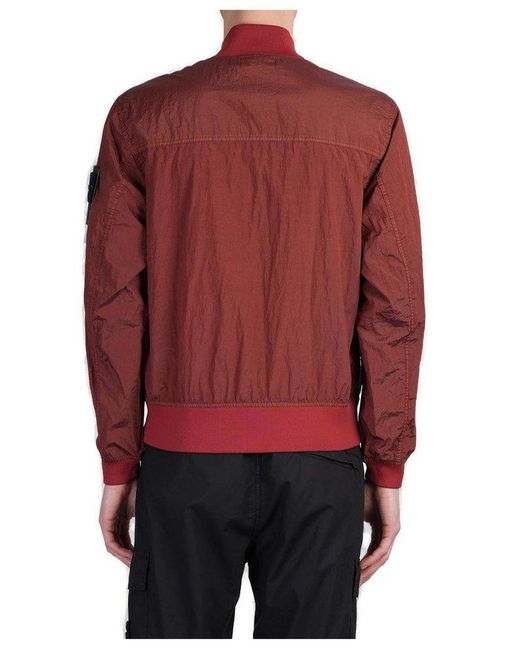 Stone Island Red Bomber Jacket for men