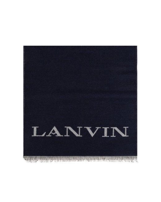 Lanvin Blue Scarf With Logo,