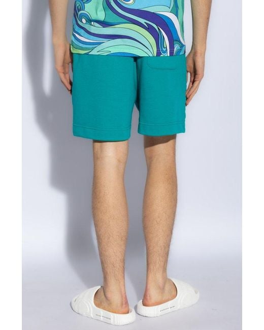 Moschino Blue Shorts With Logo, for men