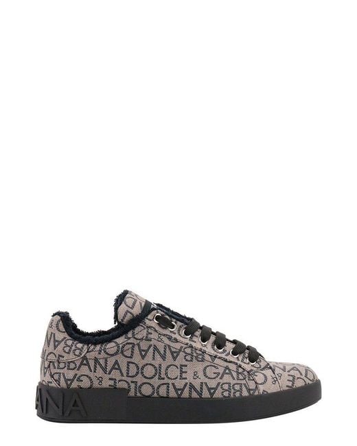 Dolce & Gabbana Gray Portofino Jacquard Sneaker for men