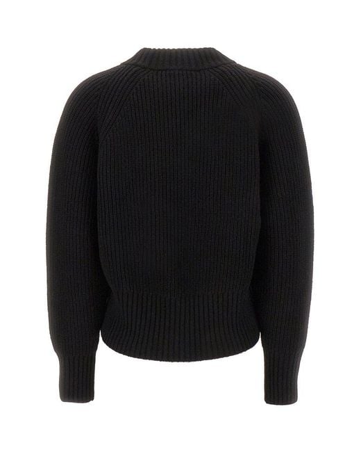 MICHAEL Michael Kors Black Logo Plaque Cropped Sweater