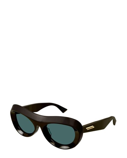 Bottega Veneta Black Oval Frame Sunglasses
