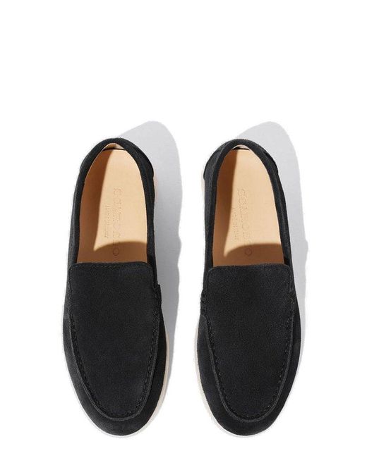 Scarosso Black Ludovico Round-Toe Loafers for men