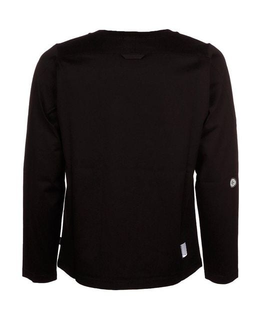 Stone Island Shadow Project Black Crewneck Long-Sleeve T-Shirt for men