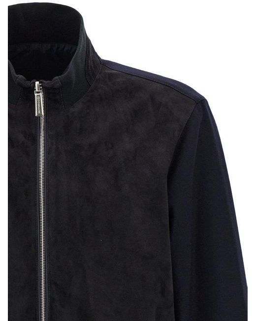 Moorer Black Axten Convertible Bomber Jacket for men