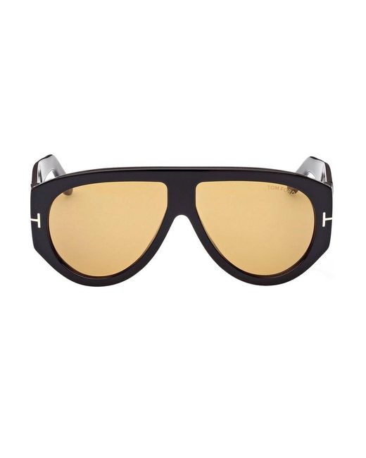 Tom Ford Brown Pilot Frame Sunglasses