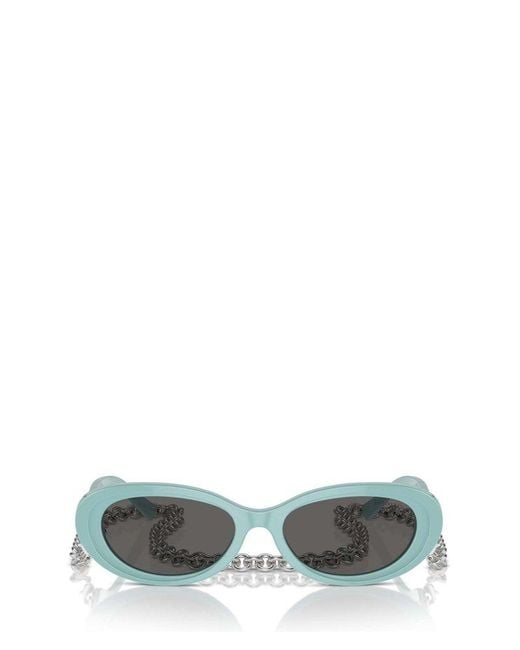 Tiffany & Co Green Oval Frame Chained Sunglasses