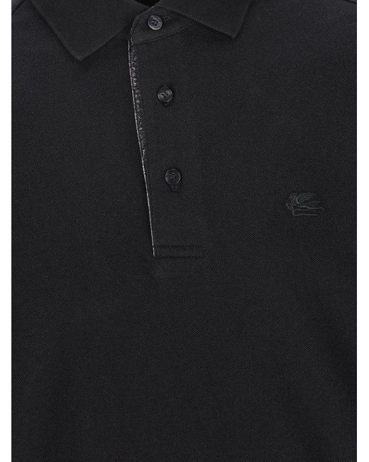 Etro Black T-Shirt And Polo Shirt for men