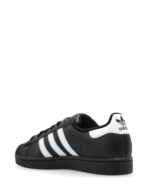 Adidas Originals Black Superstar Ii Leather Low-Top Sneakers