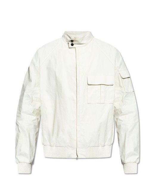 Ferragamo White Jacket With A Stand-up Collar, for men