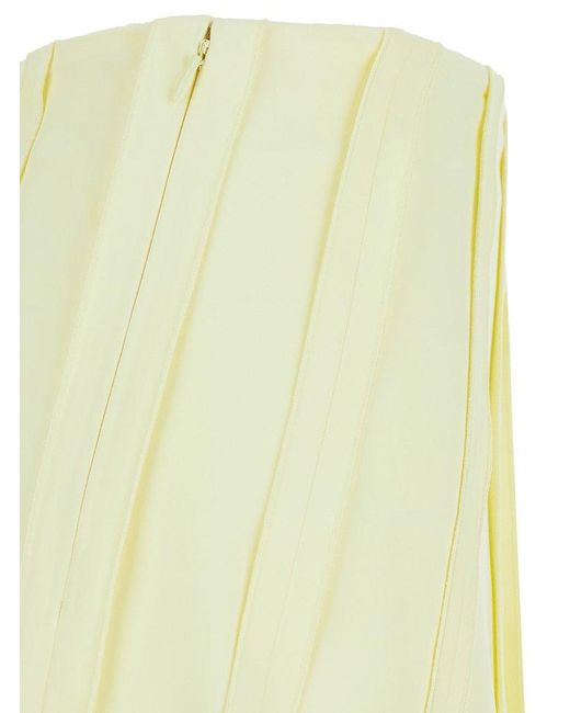 Bottega Veneta Yellow Midi Pleated Skirt