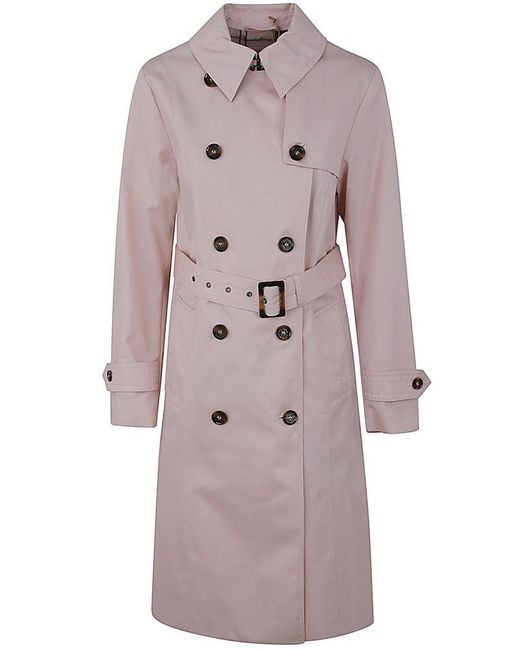 Barbour Pink Greta Belted Trench Coat