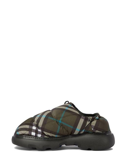 Burberry Black Check Printed Pillow Padded Slippers for men