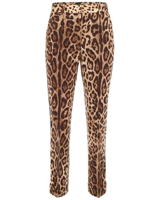 Dolce & Gabbana Multicolor Leopard Printed High-Waist Trousers