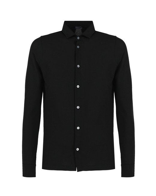 Zanone Black Buttoned Long-sleeved Shirt for men