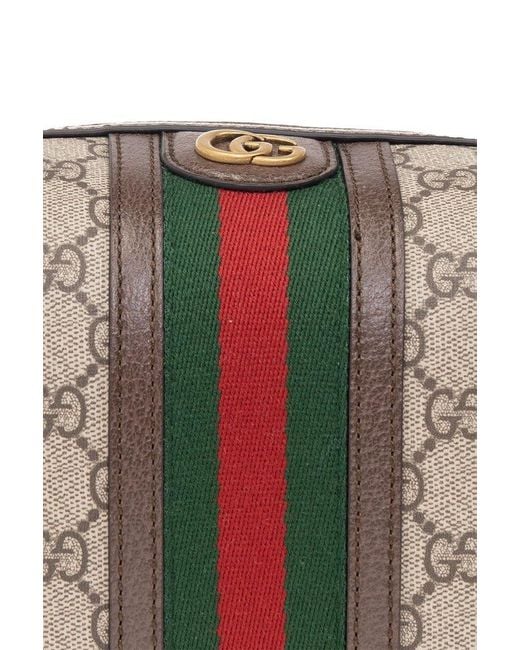 Gucci Brown Logo Plaque Monogrammed Beauty Bag for men