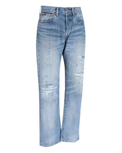 Polo Ralph Lauren Blue Destroyed Details Jeans for men