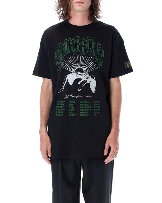 Raf Simons Black Grim Crawler Printed Crewneck T-shirt for men