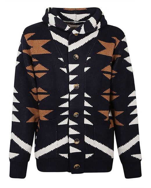 TOOCO Blue Patterned Knit Sweater for men