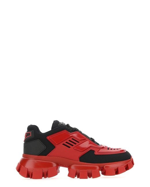 Prada Red Cloudbust Thunder Sneakers