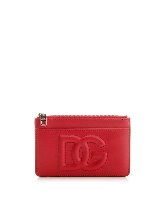 Dolce & Gabbana Red Zip Card Holder