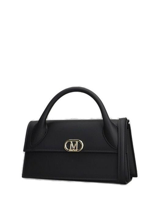 Marc Ellis Black Flat Arrow Logo Plaque Tote Bag