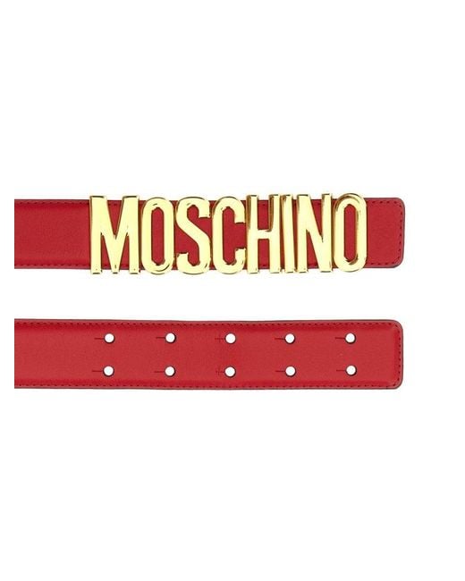 Moschino White Leather Belt