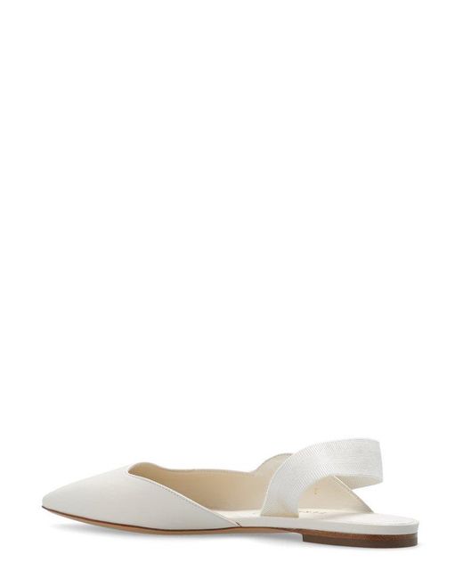 Ferragamo White Vara Bow Pointed-toe Flat Shoes