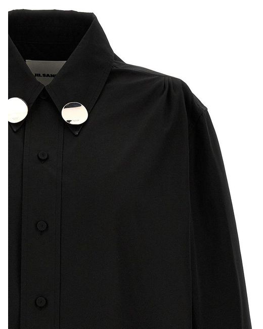 Jil Sander Black Jewel Detail Shirt for men