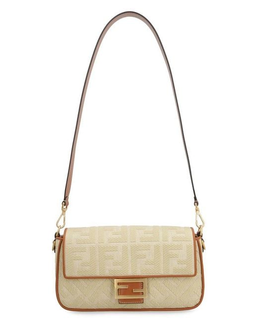 Fendi Brown All-over Ff Motif Embellished Baguette Tote Bag