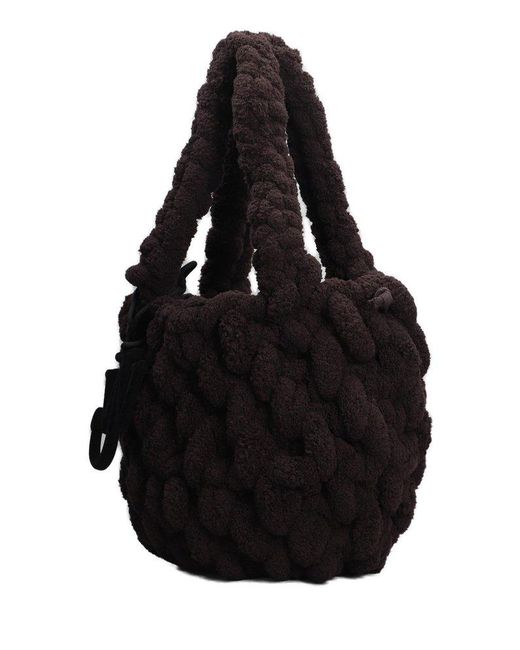 J.W. Anderson Black Small Blanket Interwoven Shopper Bag