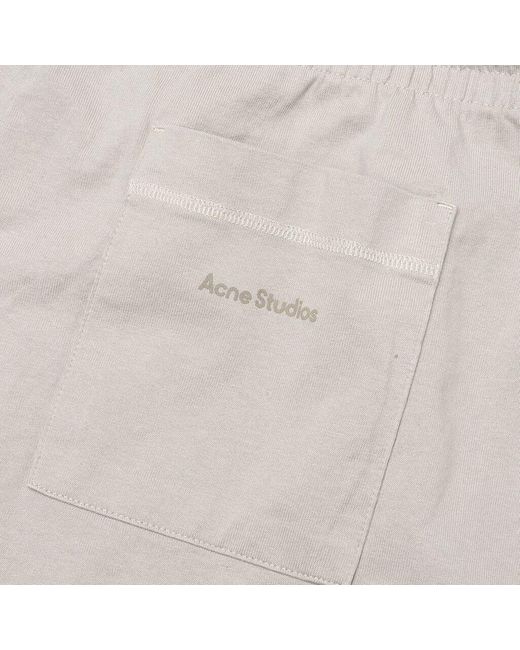 Acne Gray Elastic Waist Straight-Leg Trousers for men