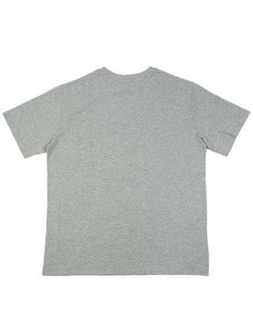 Balmain Gray Logo Detailed Crewneck T-shirt for men