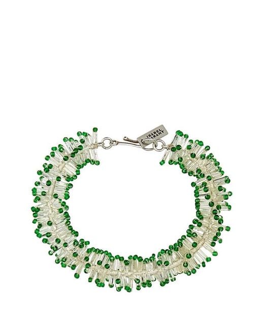 Isabel Marant Green Two-toned Beaded Bracelet