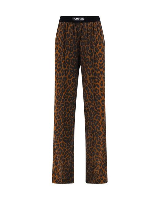 Tom Ford Brown Leopard Print Pyjama Pants