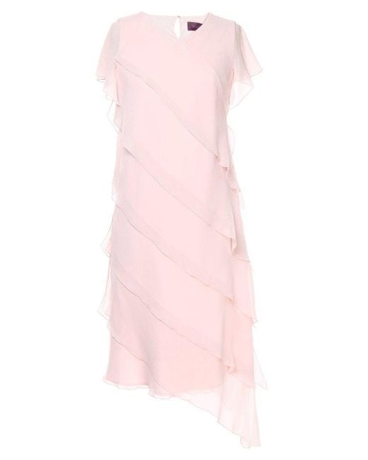Max Mara Pink Flounced Dress