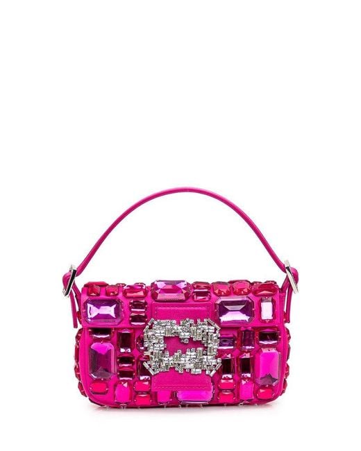 Gedebe Pink Habibi Embellished Mini Clutch Bag
