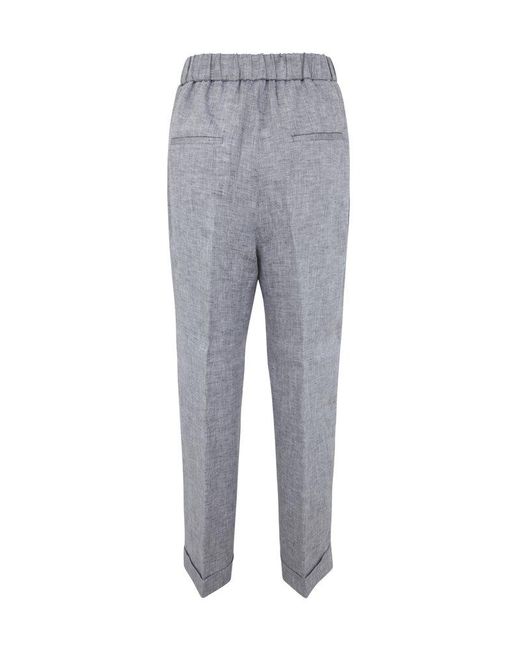 Peserico Gray Elastic Waist Pants