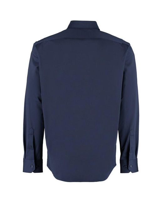 Boss Blue Buttoned Long-sleeved Shirt for men