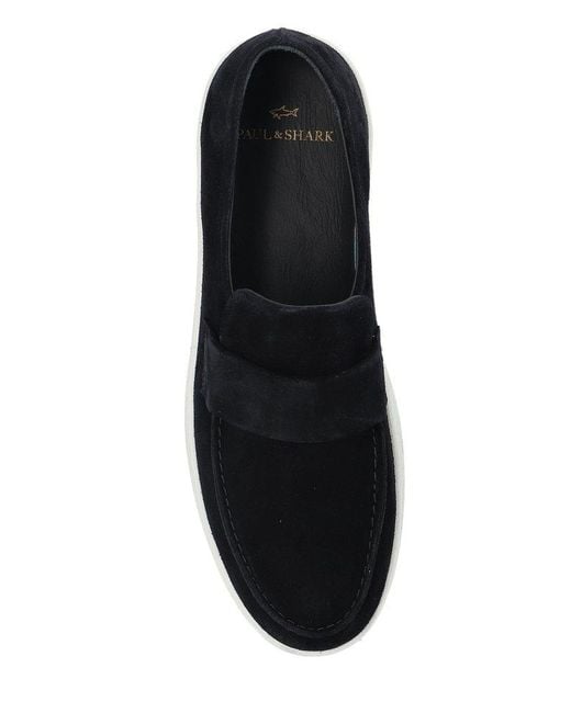 Paul & Shark Black Casual Slip-On Sneakers for men