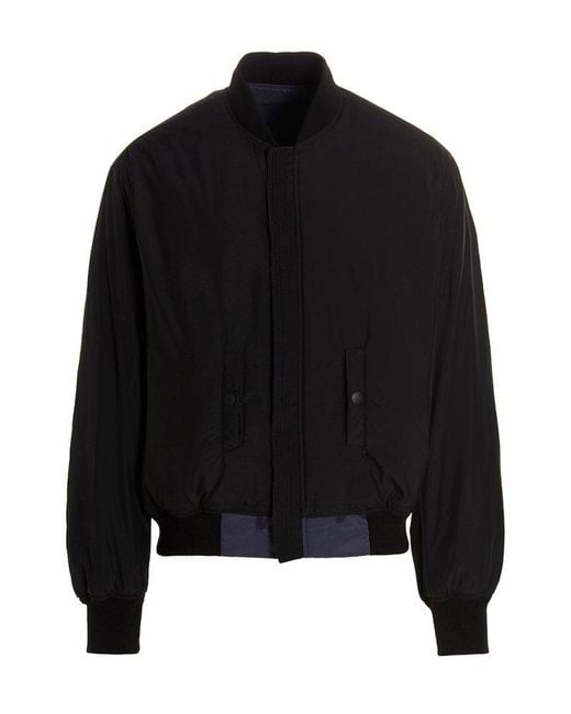 424 Blue Reversible Emblem Bomber Jacket for men