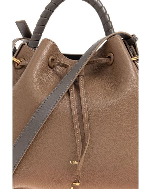 Chloé Brown Marcie Drawstring Top Handle Bag