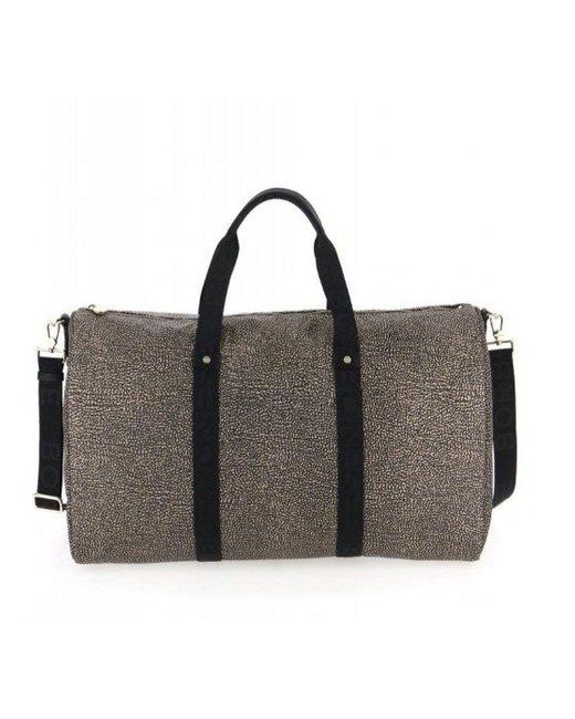 Borbonese Black Travel Duffel Bag
