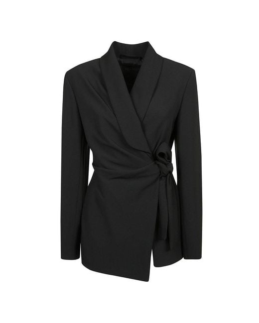 Max Mara Black Gathered Tie-detailed Jackewt