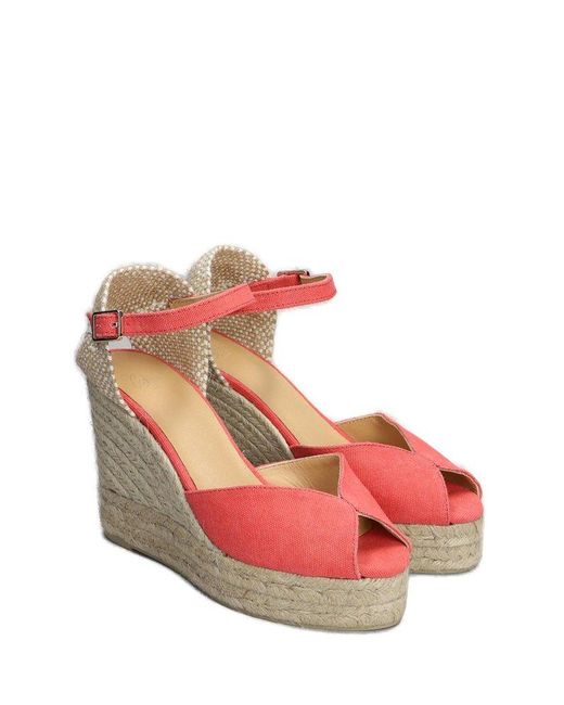 Castaner Pink Ankle-strap Wedges Espadrilles Sandals
